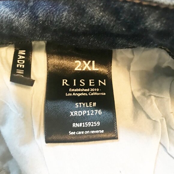 RISEN Distressed Skinny Ankle Raw Hem Ripped Plus Size Jeans Womens 2XL 18 - Picture 6 of 11